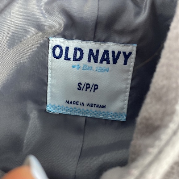 2/$25 Formal beige tan button up high neck pea coat mediumweight Jacket sz small - Picture 6 of 9